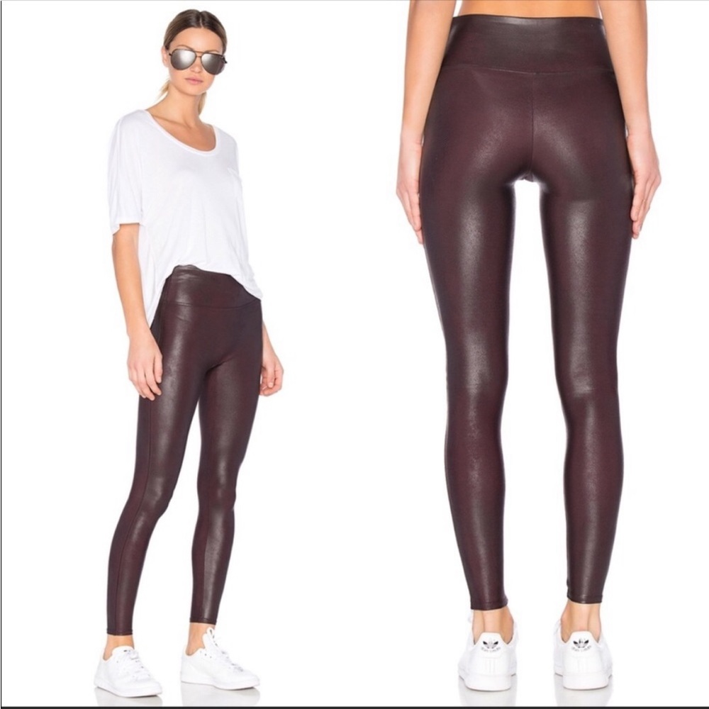 Spanx | Faux Leather Leggings Wine Burgundy~XL
